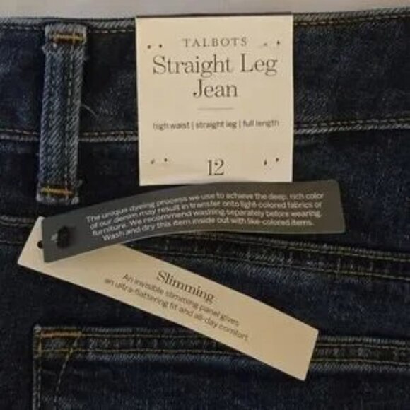 Talbots Straight Leg Jeans Dark Wash Size 12 New - Picture 9 of 10